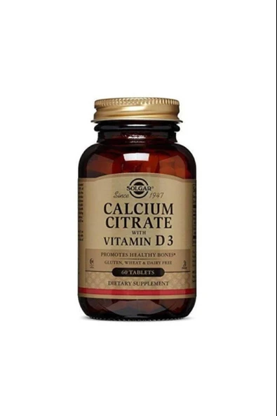 Solgar Calcium Citrate with Vitamin D3 250 mg 60 Tablet ürün görseli 1