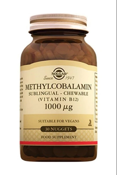Solgar Methylcobalamin B12 1000 mcg 30 Dilaltı Tableti ürün görseli 1