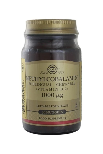 Solgar Methylcobalamin B12 1000 mcg 30 Dilaltı Tableti ürün görseli 1
