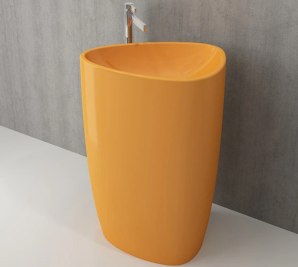 BOCCHİ 1075-021-0125 Etna Monoblok Lavabo Mandalina Sarısı ürün görseli 1