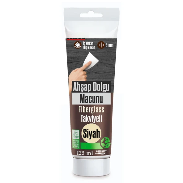 SİYAH Renk Ahşap Parke Tamir Macunu Mobilya Masa Dolgu Çatlak Çizik Giderici 125 ML Kullanıma Hazır ürün görseli 1