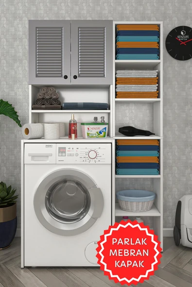 Kenzlife membran çamaşır makinesi dolabı hayzummaks gribyz panjur 180*66*55 mebran kapak suntalam gövde ürün görseli 1