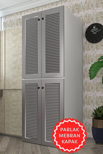 Kenzlife membran çamaşır-kurutma makinesi dolabı jelena gribyz panjur 180*70*60 mebran kapak suntalam gövde banyo çift katlı arkalıksız ürün görseli 1