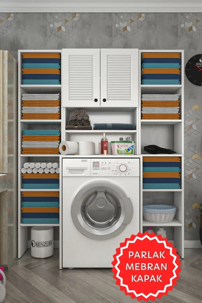 Kenzlife membran çamaşır makinesi dolabı hayzummaksduble byzbyz panjur 180*66*55 mebran kapak suntalam gövde ürün görseli 1