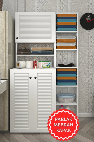 Kenzlife membran çamaşır makinesi dolabı kasparovmaks byzbyz panjur 180*096*55-20 mebran kapak suntalam gövde banyo kapaklı arkalıksız ürün görseli 1