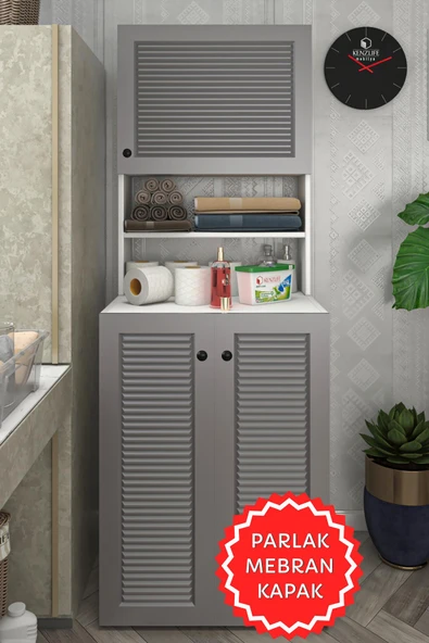 Kenzlife membran çamaşır makinesi dolabı kasparov gribyz panjur 180*066*55-20 mebran kapak suntalam gövde banyo kapaklı arkalıksız ürün görseli 1