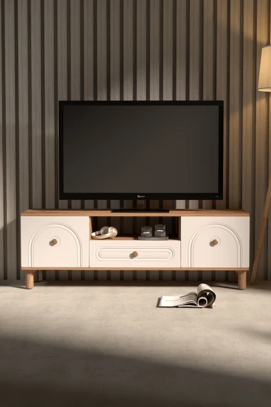 Platinreyon Bohem Tv Ünitesi 180 Cm MDF Kapaklı Tv Sehpası ürün görseli 1