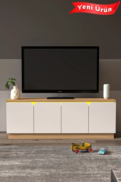 Platinreyon LED IŞIKLI TV ÜNİTESİ MDF KAPAK 150 CM ürün görseli 1