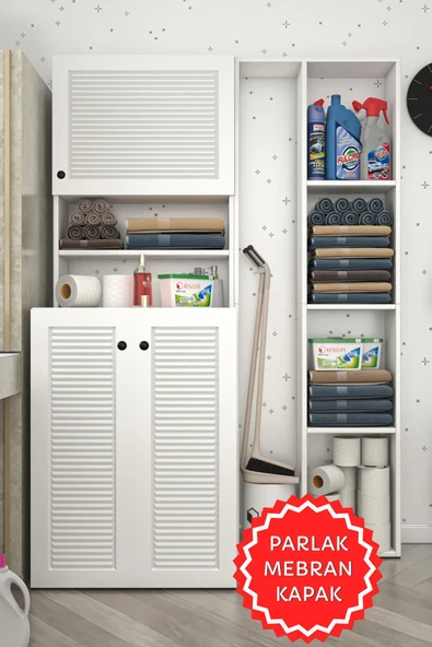 Kenzlife membran çamaşır makinesi dolabı kasparovsüpürge byzbyz panjur 180*126*55-20 mebran kapak suntalam gövde banyo kapaklı arkalıksız ürün görseli 1