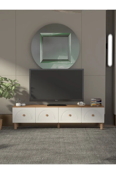 Platinreyon Bohem Tarz 180 Cm 4 Kapaklı Mdf Kapak Tv Ünitesi ürün görseli 1
