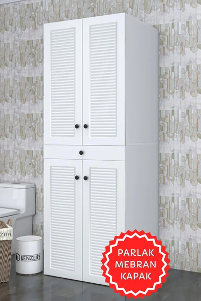 Kenzlife membran çamaşır-kurutma makinesi dolabı el kindi byzbyz panjur 187*070*60 mebran kapak MDF gövde ürün görseli 1