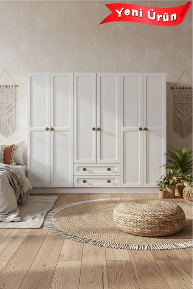 Platinreyon 6 KAPAK 2 ÇEKMECE GARDIROP ürün görseli 1