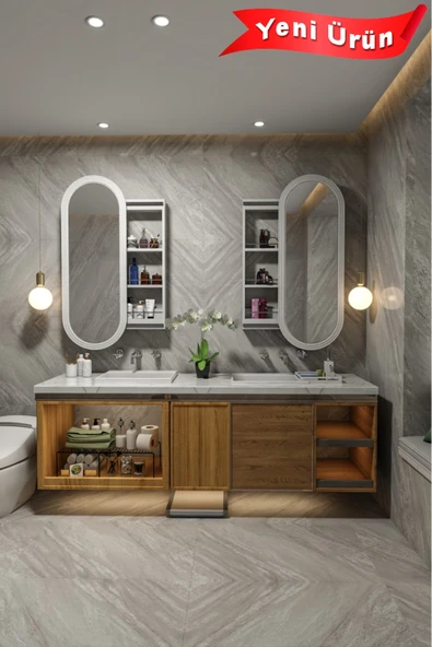 Platinreyon ÇOK AMAÇLI AYNALI TAKI DOLABI MDF KAPAK ürün görseli 1