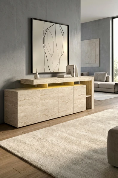 Platinreyon LUMA LEDLİ KONSOL TRAVERTEN - Resim 3