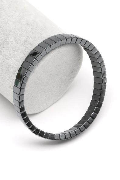 Hematit Doğal Taş Bileklik 4 x 8 mm Özel Kesim - BLK-2079 ürün görseli 1