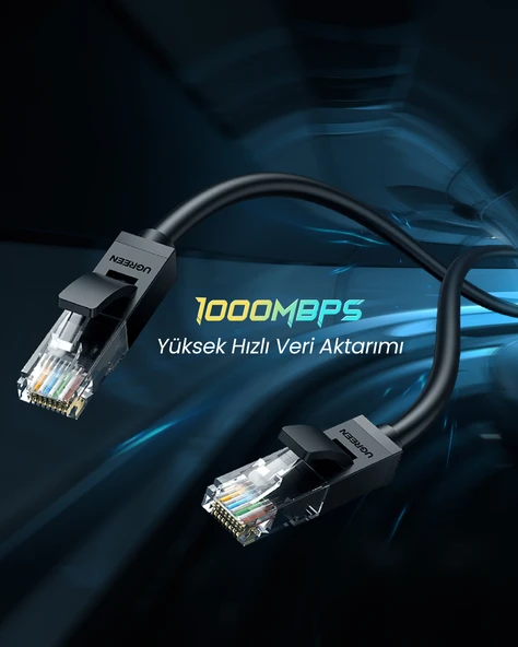 UGREEN CAT6 Ethernet Kablosu, 5 Metre, Mavi, 11204 - Resim 2