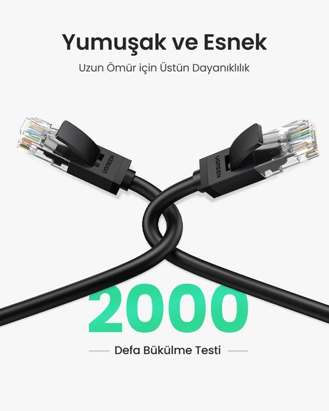 UGREEN CAT6 Ethernet Kablosu, 5 Metre, Mavi, 11204 - Resim 3