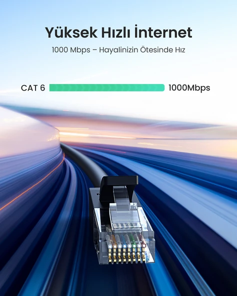 UGREEN CAT6 Ethernet Kablosu, 5 Metre, Mavi, 11204 - Resim 5