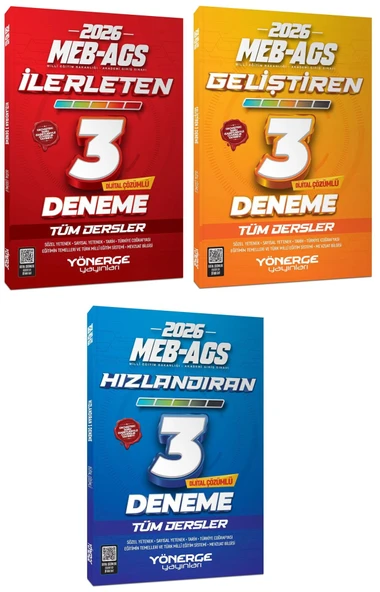 Yönerge 2026 MEB-AGS Tüm Dersler İlerleten + Hızlandıran + Geliştiren 9 Deneme 3 lü Set Yönerge Yayınları ürün görseli 1
