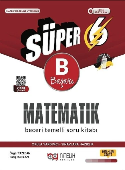 Nitelik 6. Sınıf Matematik Süper B Başarı Soru Kitabı Nitelik Yayınları ürün görseli 1
