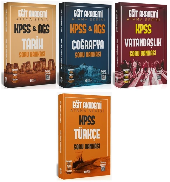 Eğit Akademi 2026 KPSS Tarih + Coğrafya + Vatandaşlık + Türkçe Atama Serisi Soru Bankası 4 lü Set Eğit Akademi ürün görseli 1