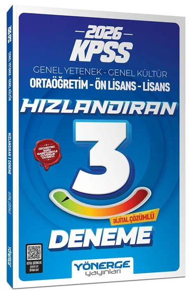 Yönerge 2026 KPSS Genel Yetenek Genel Kültür Hızlandıran 3 Deneme Çözümlü Yönerge Yayınları ürün görseli 1