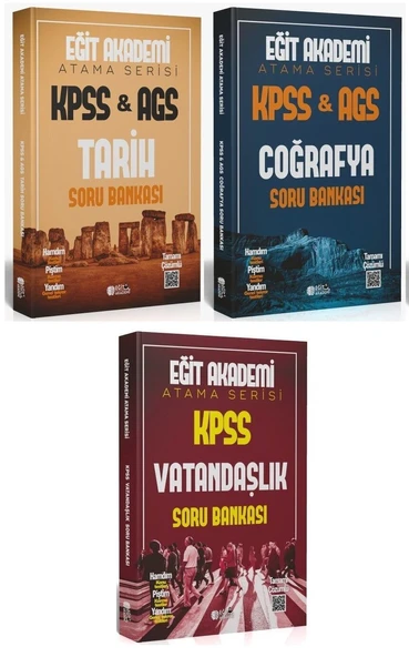 Eğit Akademi 2026 KPSS Tarih + Coğrafya + Vatandaşlık Atama Serisi Soru Bankası 3 lü Set Eğit Akademi ürün görseli 1