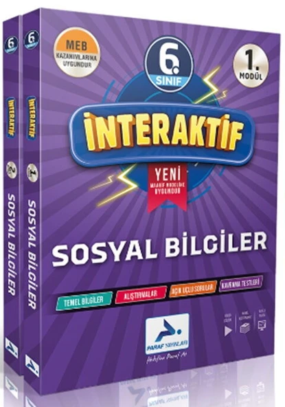 Paraf Yayınları 6. Sınıf İnteraktif Sosyal Bilgiler Etkinlikli Çalışma Kitabı 2 Modül ürün görseli 1
