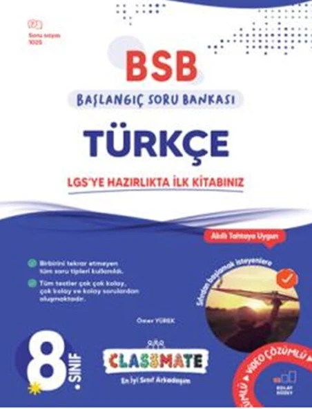 Okyanus Yayınları 8. Sınıf Türkçe Classmate Başlangıç Soru Bankası ürün görseli 1