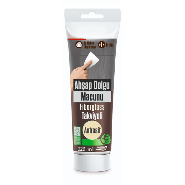 ANTRASİT Renk Ahşap Parke Tamir Macunu Mobilya Masa Dolgu Çatlak Çizik Giderici 125 ML Kullanım Hazır ürün görseli 1