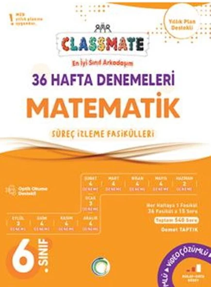 Okyanus Yayınları 6. Sınıf Matematik Classmate 36 Hafta Denemeleri ürün görseli 1