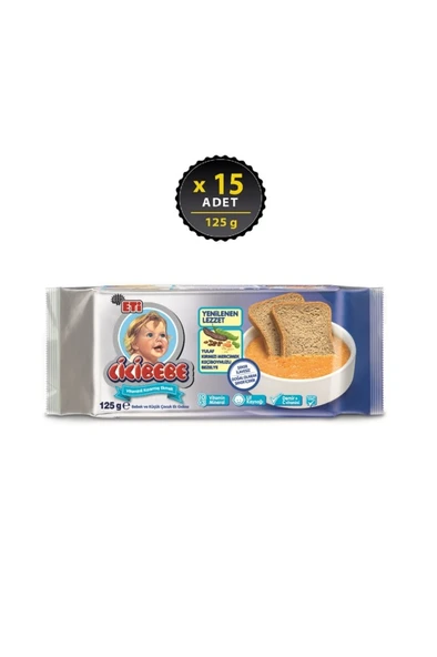 Eti Cicibebe Şekersiz Ekmek 125 g x 15 Adet ürün görseli 1