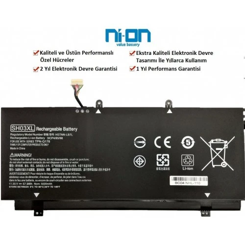 Nion Hp Spectre X360 13-AC006NT 2EP45EA uyumlu Notebook Batarya - Pil ürün görseli 1