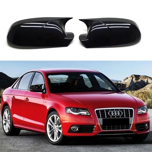 audi a4 b8 (2008-2016) parlak siyah yarasa-batman ayna kapağı ürün görseli 1