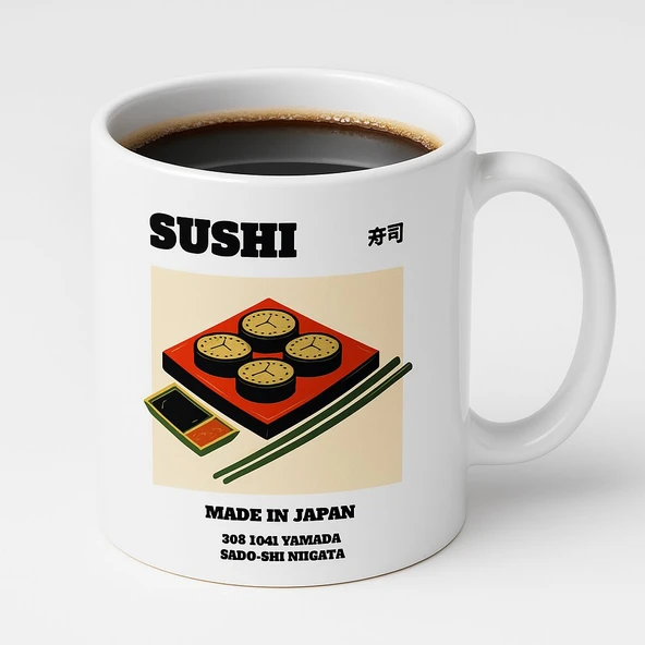 PRYDESIGN Japon Esintisi Seramik Kupa - Resim 6