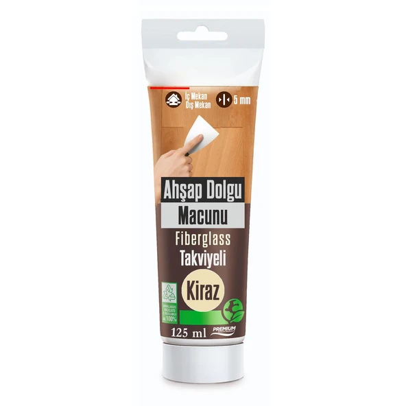 KİRAZ Renk Ahşap Parke Tamir Macunu Mobilya Masa Dolgu Çatlak Çizik Giderici 125 ML Kullanıma Hazır ürün görseli 1