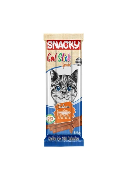 Snacky Kedi Stick Ödül Maması Somonlu 5grx3 Adet ürün görseli 1
