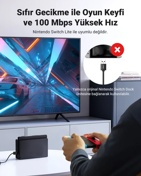 UGREEN USB 2.0/100Mbps Rj45 Ethernet Adaptörü, 20254 - Resim 3