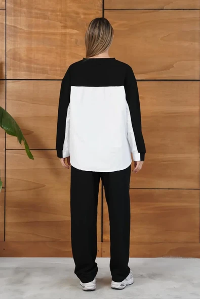 Kontrast Detaylı Oversize Eşofman Takımı - Resim 4