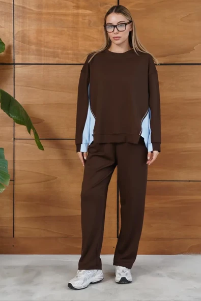 Kontrast Detaylı Oversize Eşofman Takımı - Resim 8