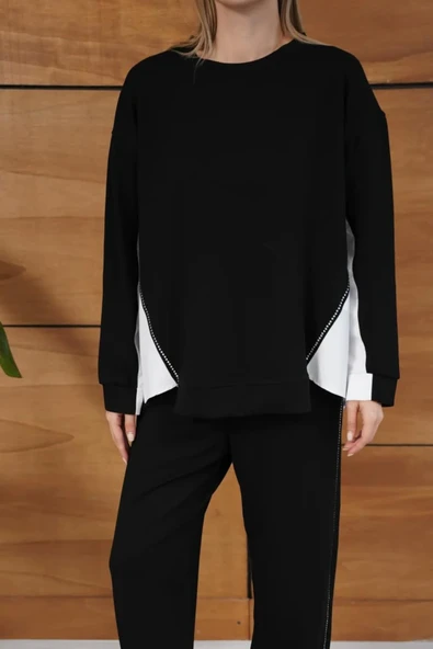 Kontrast Detaylı Oversize Eşofman Takımı - Resim 3