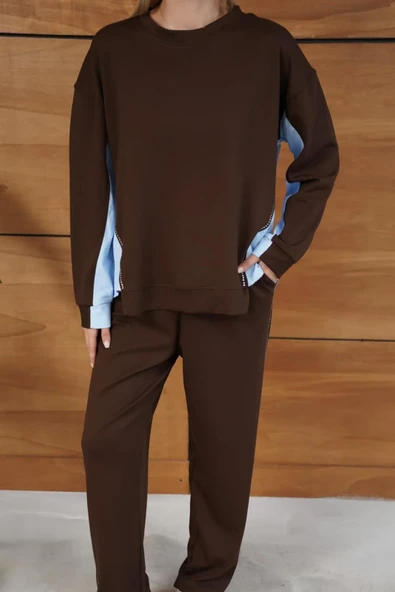 Kontrast Detaylı Oversize Eşofman Takımı - Resim 6