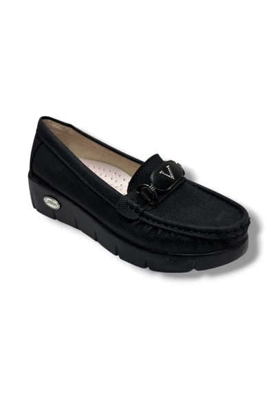 C-Shoes SL420-26 Baskı Kot Deri V Toka Comfort Kadın Ayakkabı ürün görseli 1