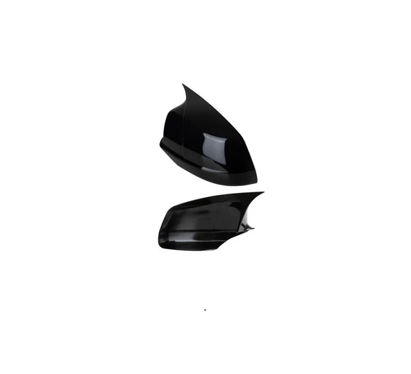 bmw f10 uyumlu 2011-2014 parlak siyah batman-yarasa ayna kapağı ürün görseli 1