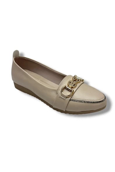 C-Shoes 3060-26 Cilt Deri Taşlı Toka Kadın Ayakkabı ürün görseli 1