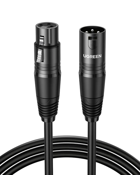 UGREEN Cannon XLR Erkek to XLR Dişi Mikrofon Ses Kablosu 3 Metre, 20711 ürün görseli 1