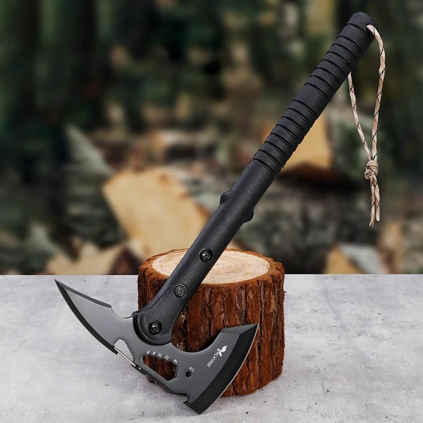 Valkyrie Çok Amaçlı Kamp Baltası – Outdoor Survival Balta – Çok Fonksiyonlu Çelik Başlık – Odun Kesme, Avcılık, Kamp, Trekking ürün görseli 1