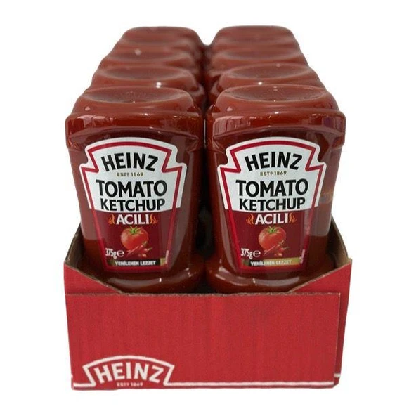 Heinz Tomato Ketchup Acılı Ketçap 375 gr x 10 Adet ürün görseli 1