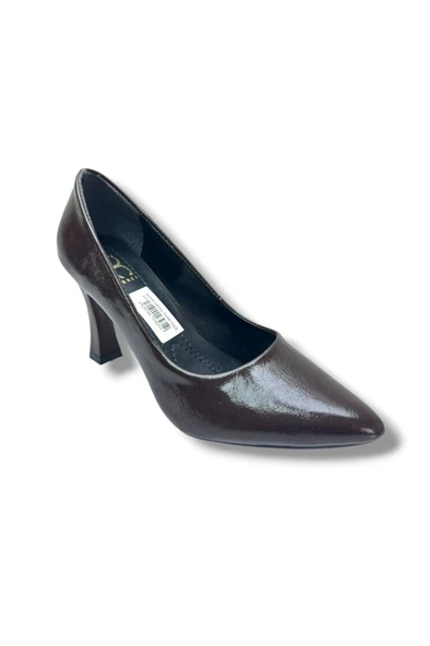 C-Shoes 349-26 Kırışık Rugan Deri Orta Boy Topuklu Kadın Stiletto ürün görseli 1