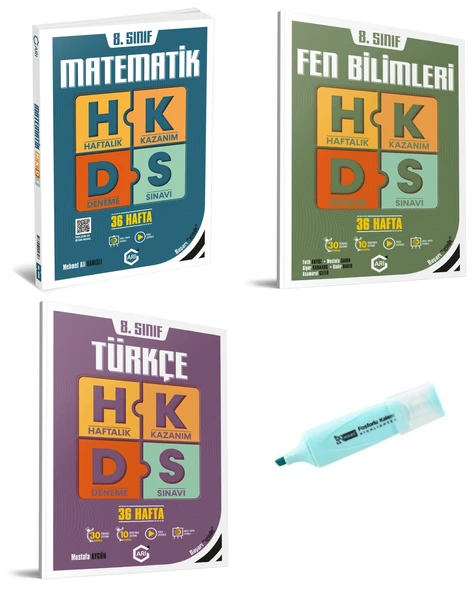 LGS 8.Sınıf Matematik Fen Ve Türkçe Haftalık Kazanım Deneme Sınavı ürün görseli 1
